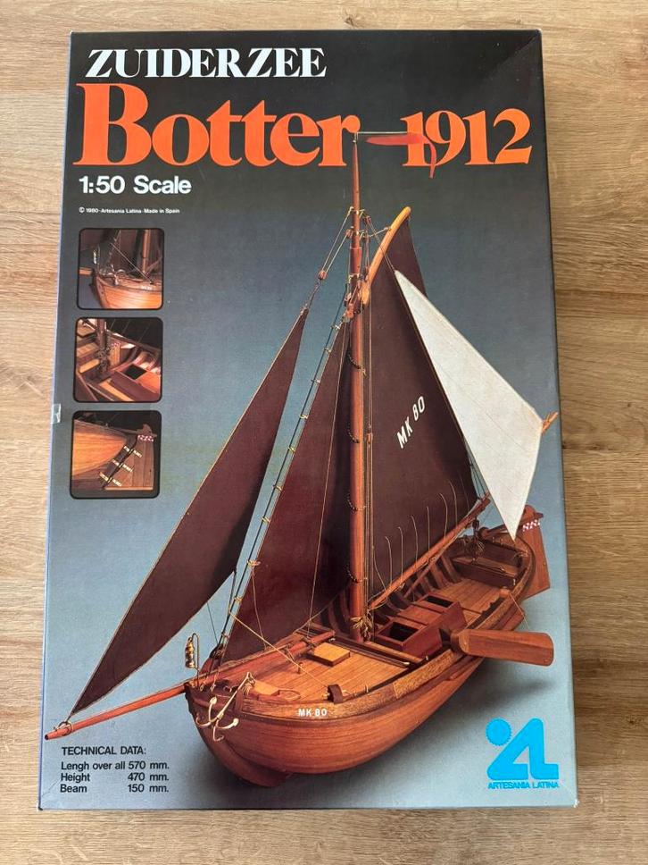 Zuiderzee Botter 1912 Artesania Latina 1/50 Made in Spain, Hobby en Vrije tijd, Modelbouw | Boten en Schepen, Zo goed als nieuw