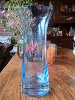 Blauwe vaas glas., Gebruikt, Blauw, Ophalen of Verzenden, Glas