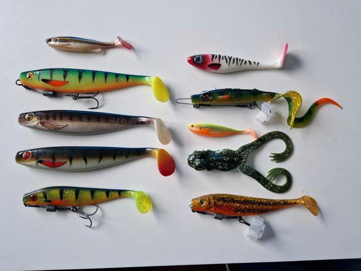 Set van 10 shads, Watersport en Boten, Hengelsport | Roofvissen, Nieuw, Overige typen, Ophalen of Verzenden