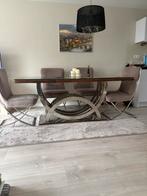 Eettafel sleeperwood zilver 180x90 incl 6 stoelen, Huis en Inrichting, Tafels | Eettafels, Ophalen, 50 tot 100 cm, Zo goed als nieuw