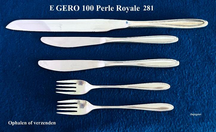 E GERO 100 Perle Royale 281 Samen € 45 (1964) verzilverd, Antiek en Kunst, Antiek | Bestek, Ophalen