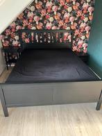Zwart Ikea Hemnes bed 160x200, Huis en Inrichting, Slaapkamer | Bedden, Ophalen, Gebruikt, Zwart, Tweepersoons