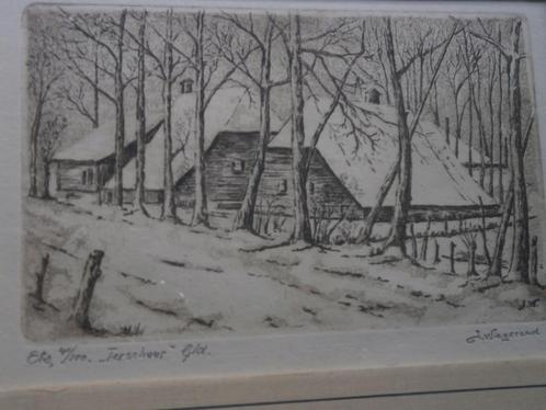 Mooie losse koperets Terschuur, Wiegeraad, Antiek en Kunst, Kunst | Etsen en Gravures, Ophalen of Verzenden