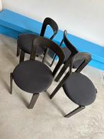 Bruno Rey stoelen donkergrijs gestoffeerd (per stuk €290), Ophalen of Verzenden, Grijs, Vintage design, Vier