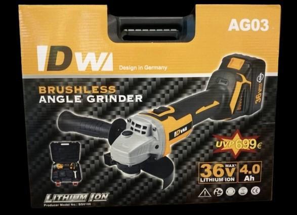 Slijptol op accu met koffer Van DW, Doe-het-zelf en Verbouw, Gereedschap | Slijpmachines, Nieuw, Haakse handslijpmachine, Ophalen of Verzenden