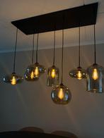 Moderne hanglamp met 7 smoke glazen bollen, Huis en Inrichting, Lampen | Hanglampen, Ophalen, Nieuw, Glas, 75 cm of meer