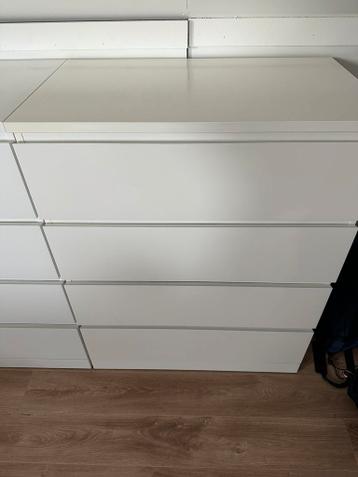 2x IKEA MALM ladekast (4 lades, wit) - afbeelding 3