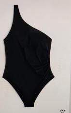Badpak one-schoulder zwart mt 42, H&M, Zwart, Nieuw, Badpak