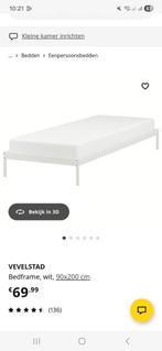 Ikea Vevelstad 90x200 incl lattenbodem en matras, Ophalen, Zo goed als nieuw, Eenpersoons, 90 cm