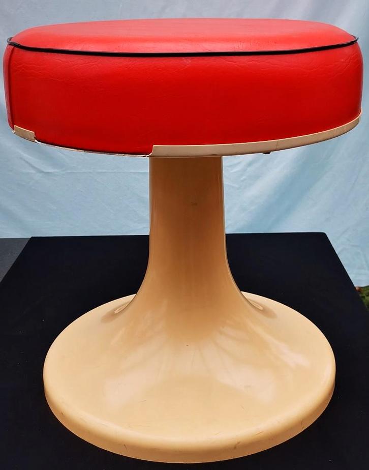 Vintage Space age Friedrich Stuckenbroker Kruk orange design, Huis en Inrichting, Krukjes, Gebruikt, Kunststof, Ophalen