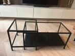 Zwarte bijzet tafel (ikea Vittsjo), Huis en Inrichting, Ophalen, 50 tot 100 cm, Glas, Zo goed als nieuw