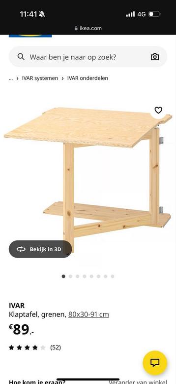Ikea Ivar Klaptafel (Geverfd) - afbeelding 2