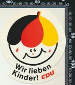 Sticker: CDU - Wir lieben kinder (2), Verzamelen, Stickers, Overige typen, Ophalen of Verzenden, Zo goed als nieuw