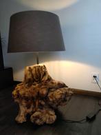 Vloerlamp met Dimmer - Houten voet, Ophalen of Verzenden, Zo goed als nieuw, Stof, Minder dan 100 cm