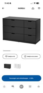 Ikea Nordli ladekast zwart, Huis en Inrichting, Ophalen, 50 tot 100 cm, Zo goed als nieuw, 3 of 4 laden
