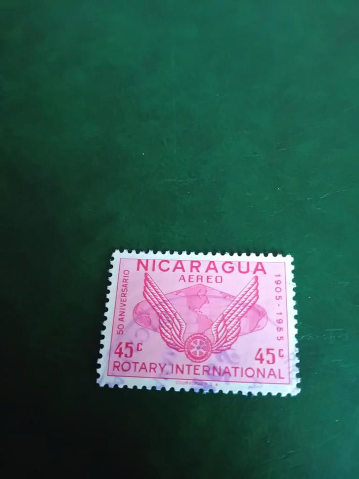 Nicaragua Postzegel - Rotary International 1905-1955, Postzegels en Munten, Postzegels | Amerika, Gestempeld, Ophalen of Verzenden