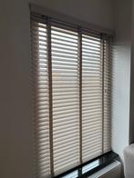 Sunwood houten jaloezie grijszand met ladderband, Ophalen, Gebruikt, 100 tot 150 cm, Grijs