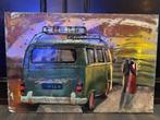 Metalen 3D Schilderij VW busje met zonsondergang, Huis en Inrichting, Woonaccessoires | Schilderijen, Tekeningen en Foto's, Schilderij