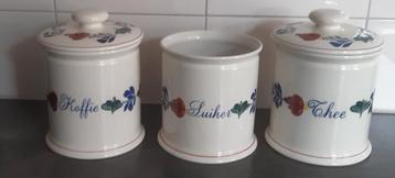 Boerenbont Koffie, Thee & Suiker Pot - Nieuwstaat! beschikbaar voor biedingen