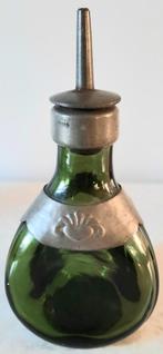 Art-Deco groen glazen elixerflesje-karafje tin beslag, Antiek en Kunst, Antiek | Tin, Ophalen of Verzenden