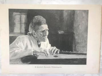 A. Edelfelt, Finnische Volkssängerin, 1885, gravure, 31x22cm beschikbaar voor biedingen