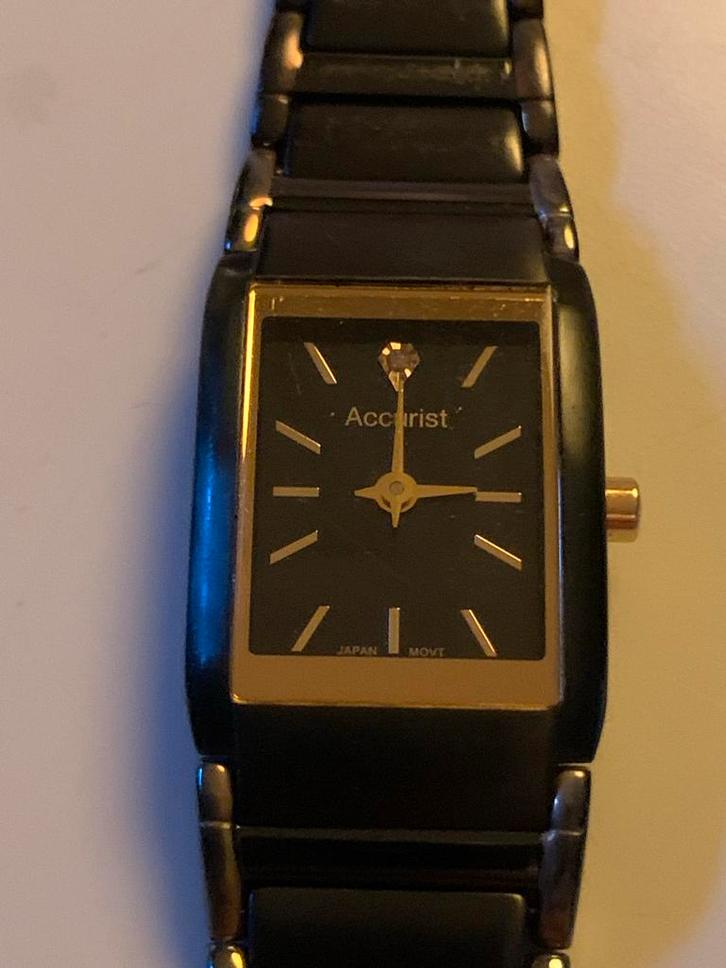 Accurist Dameshorloge - Staal, Sieraden, Tassen en Uiterlijk, Horloges | Dames, Gebruikt, Polshorloge, Overige merken, Staal, Met strass