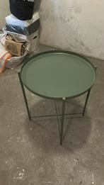 Groene metalen bijzettafel ikea, Ophalen, Minder dan 55 cm, Metaal of Aluminium, Rond
