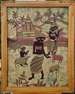 Groot hang geschilderd Indonesisch batik schilderij, Java, Antiek en Kunst, Verzenden