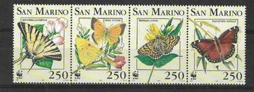 San Marino Michel Viererstreifen 1535-1538 postfris VLINDERS beschikbaar voor biedingen