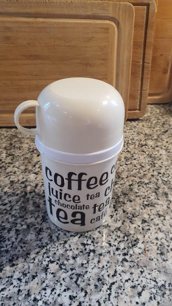 Pioneer thermosbeker 0,25L – retro print (coffee/tea), Caravans en Kamperen, Kampeeraccessoires, Zo goed als nieuw, Ophalen of Verzenden