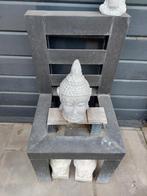 Boeddha hoofd op stoel, Huis en Inrichting, Woonaccessoires | Boeddhabeelden, Ophalen of Verzenden, Gebruikt
