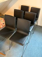 Zwarte IKEA eetkamerstoelen 6 stuks, Huis en Inrichting, Ophalen, Kunststof, Gebruikt, Zwart