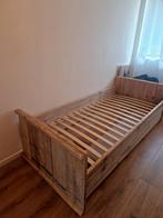 Stijgerhout 1 persoons bed, Gebruikt, 90 cm, Eenpersoons, Bruin