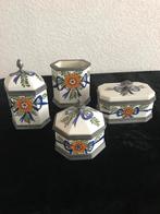 4 prachtige potten van Focke & meltzer/ porcelein met tin, Ophalen of Verzenden