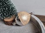Vintage kerstbal zilver met klein balletje 449, *, Gebruikt, *, Ophalen of Verzenden