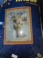 Borduur pakket  bloemen in vaas, Ophalen of Verzenden, Nieuw, Handborduren, Borduurpakket
