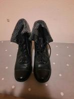 Leuke zwarte laarsjes maat 40, Ophalen of Verzenden, Gedragen, Zwart