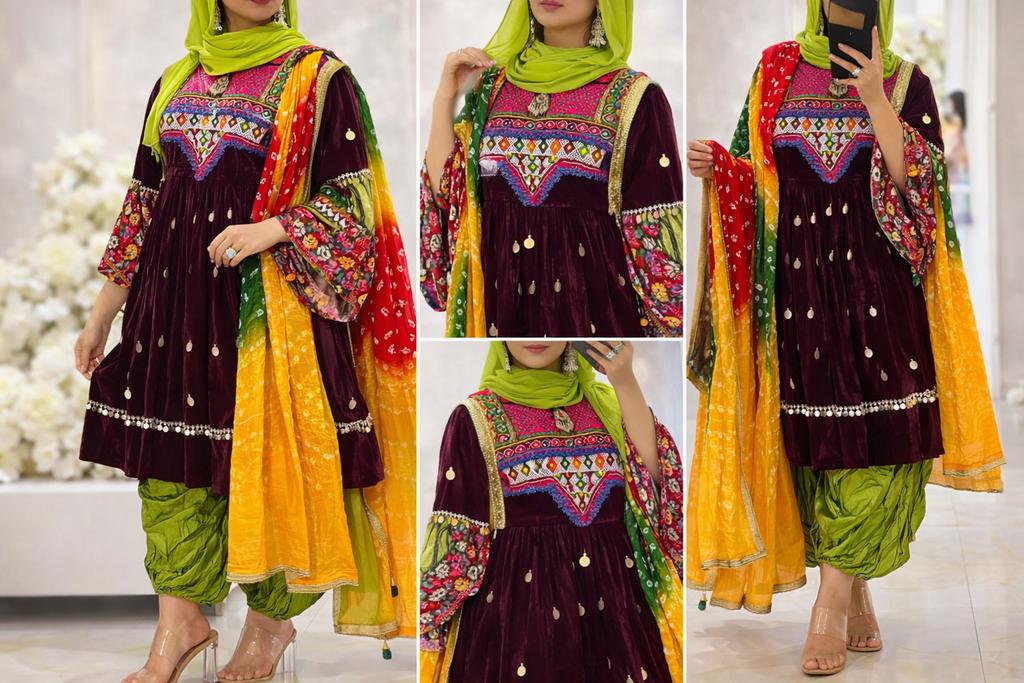 Afghaanse Jurk, Kleding | Dames, Jurken, Zo goed als nieuw, Maat 38/40 (M), Paars, Boven de knie, Ophalen of Verzenden