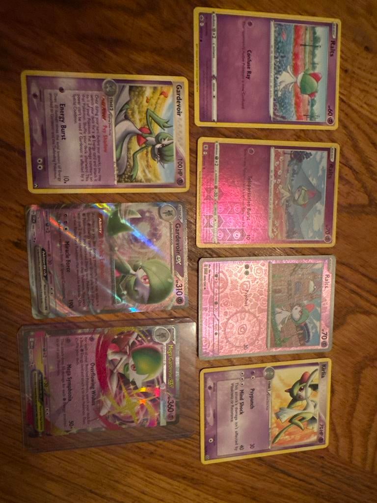 Pokémon Kaarten - Gardevoir, Ralts, Kirlia, Ophalen, Zo goed als nieuw, Meerdere kaarten, Foil