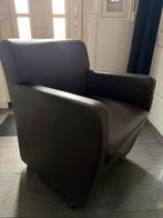 Lederen eetkamer fauteuils, Ophalen of Verzenden, Zo goed als nieuw, 75 tot 100 cm, 50 tot 75 cm