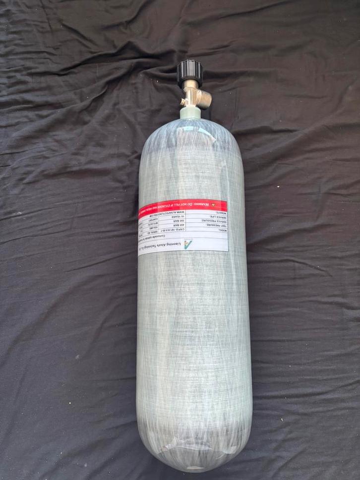 Vulfles PCP Luchtbuks - 9L carbon - 300 bar - Gekeurd!, Sport en Fitness, Schietsport-accessoires, Nieuw, Ophalen of Verzenden