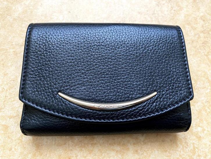 Lederen portemonee van het merk Lancel, Sieraden, Tassen en Uiterlijk, Portemonnees, Zo goed als nieuw, Overige merken, Zwart
