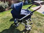 Musty Evo kinderwagen/buggy compleet blauw met bruin, Ophalen, Zo goed als nieuw, Mutsy, Verstelbare duwstang