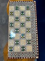 Handgemaakte Houten Schaaktafel met Parelmoer Inleg, Ophalen