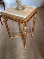 Mooie oude polychrome tafel met marmer blad, Ophalen