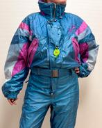 Vintage retro skipak - Ellesse shiny blauw, roze maat L/XL, Maat 52/54 (L), Gedragen, Pak, Ellesse