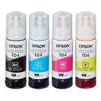 Epson inkt flesjes 104 kleuren M, Y, C en BK, Ophalen of Verzenden, Nieuw