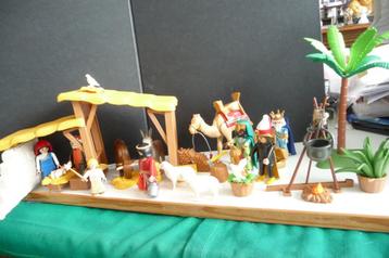 PLAYMOBIL KERSTSTAL 4884, INCL 3 KONINGEN GOUD /SINT KERST beschikbaar voor biedingen