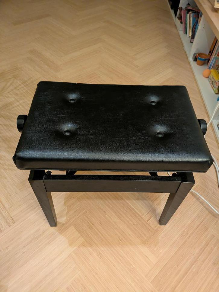 Pianokruk zwart, leder, Antiek en Kunst, Antiek | Meubels | Stoelen en Banken, Ophalen