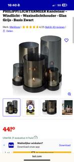 Prachtig windlicht smokey glass van PHILIPPI, Huis en Inrichting, Woonaccessoires | Kandelaars en Kaarsen, Verzenden, Zo goed als nieuw